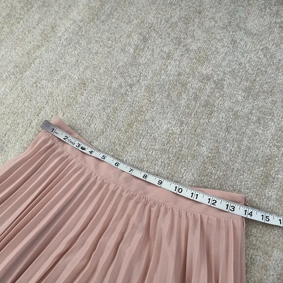 Aakaa Hayden Pink Pleated Midi Skirt M - Picture 6 of 8